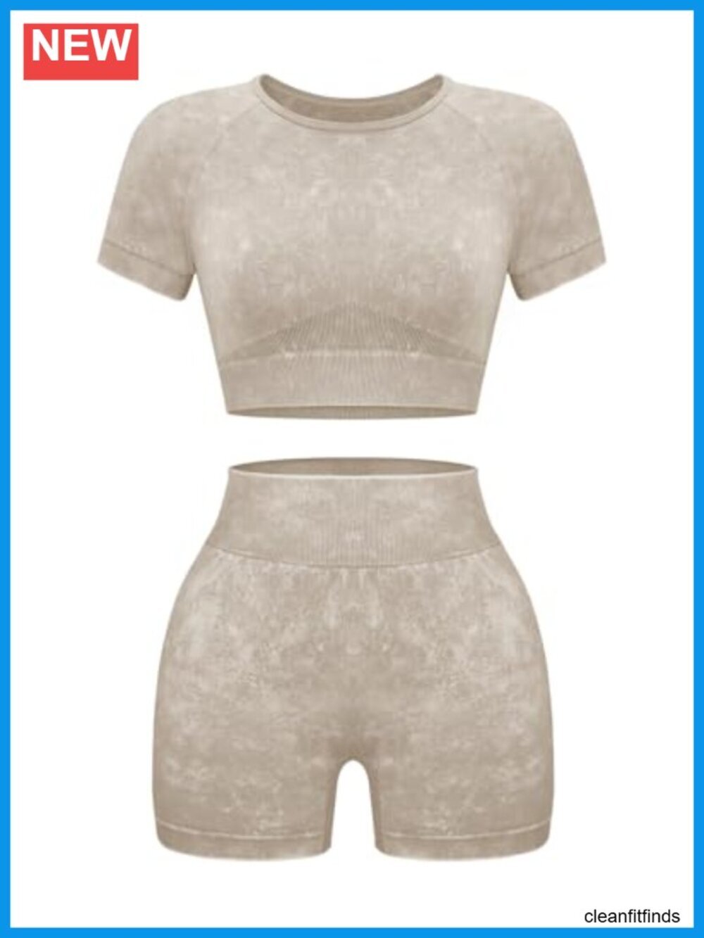 Seamless Acid Wash Yoga Outfits Shorts and Crop Top Matching Gym Athletic